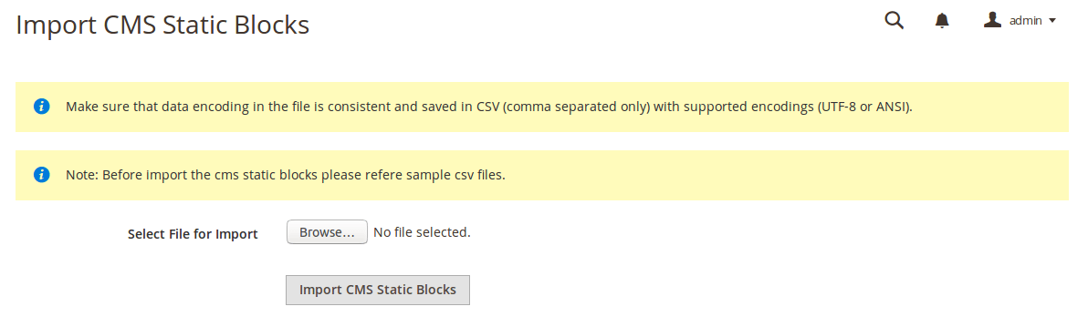 Import_CMS_Static_Blocks Page