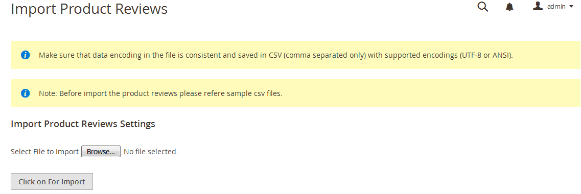 import_reviews Page
