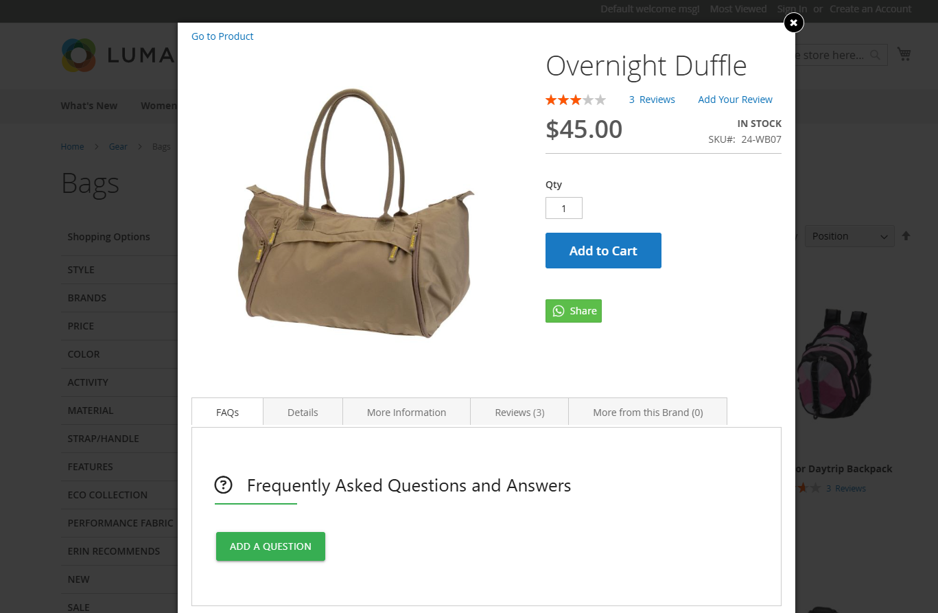 popup page